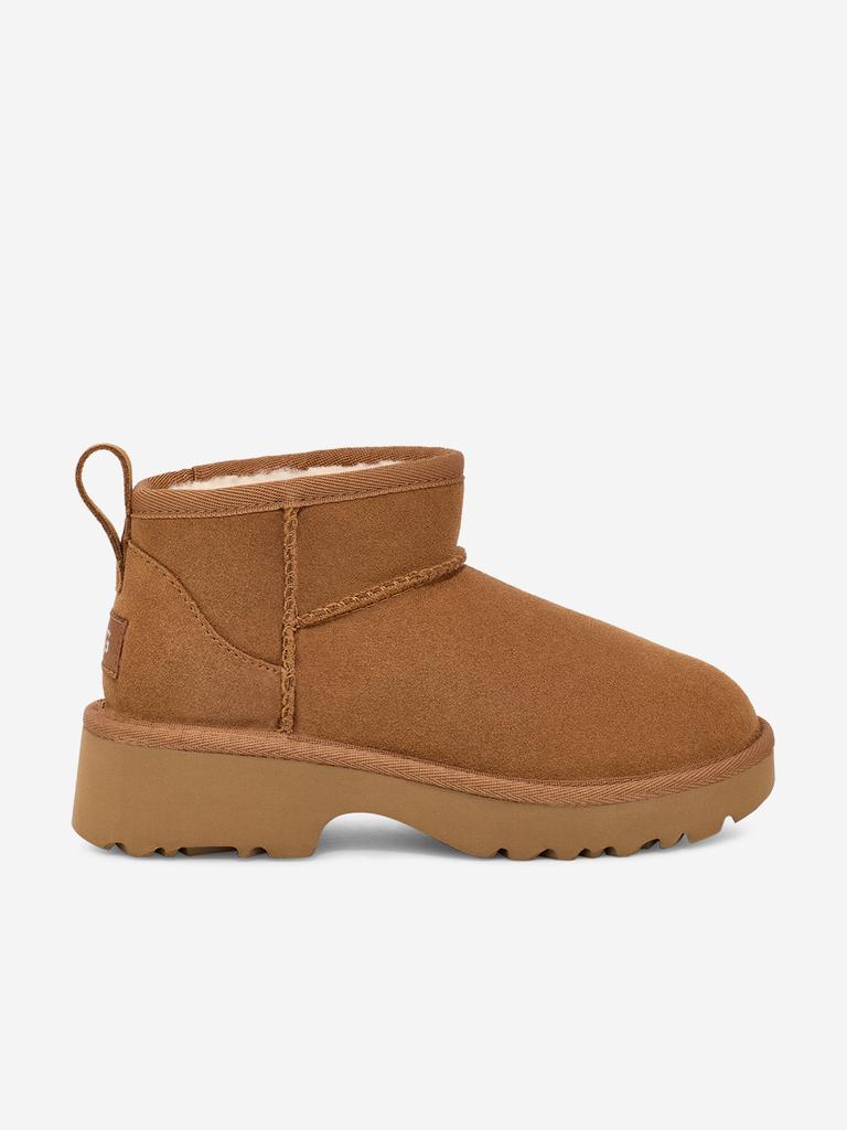 UGG Brown ultra Mini New Heights Boots In Suede Woman - Snow