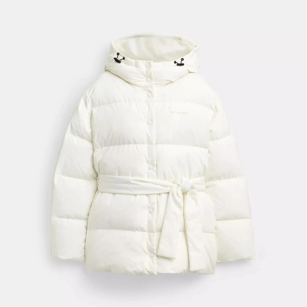 Coach Short Puffer With Belt In Recycled Polyester 1