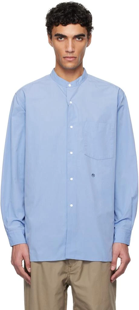 Nanamica Blue Band Collar Wind Shirt 1