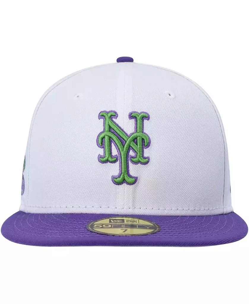 New Era Men's White New York Mets Side Patch 59FIFTY Fitted Hat 3