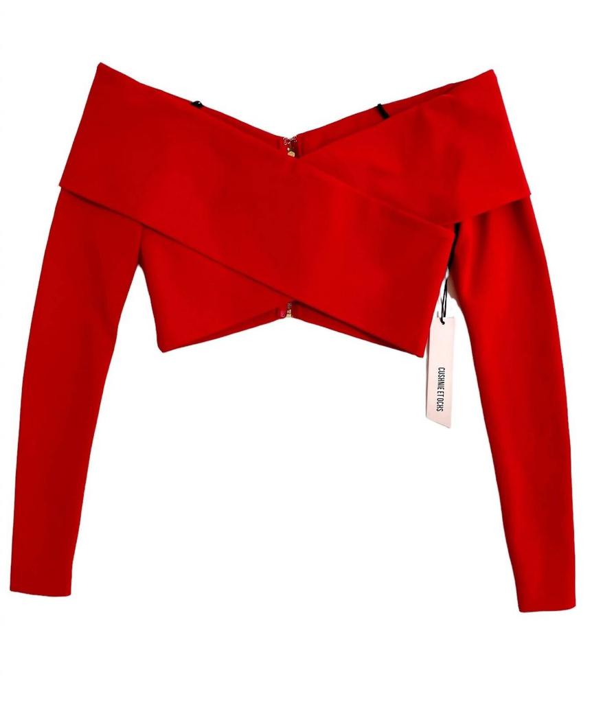 CUSHNIE Cushnie Et Ochs - Issa Crop Top Off The Shoulder Top