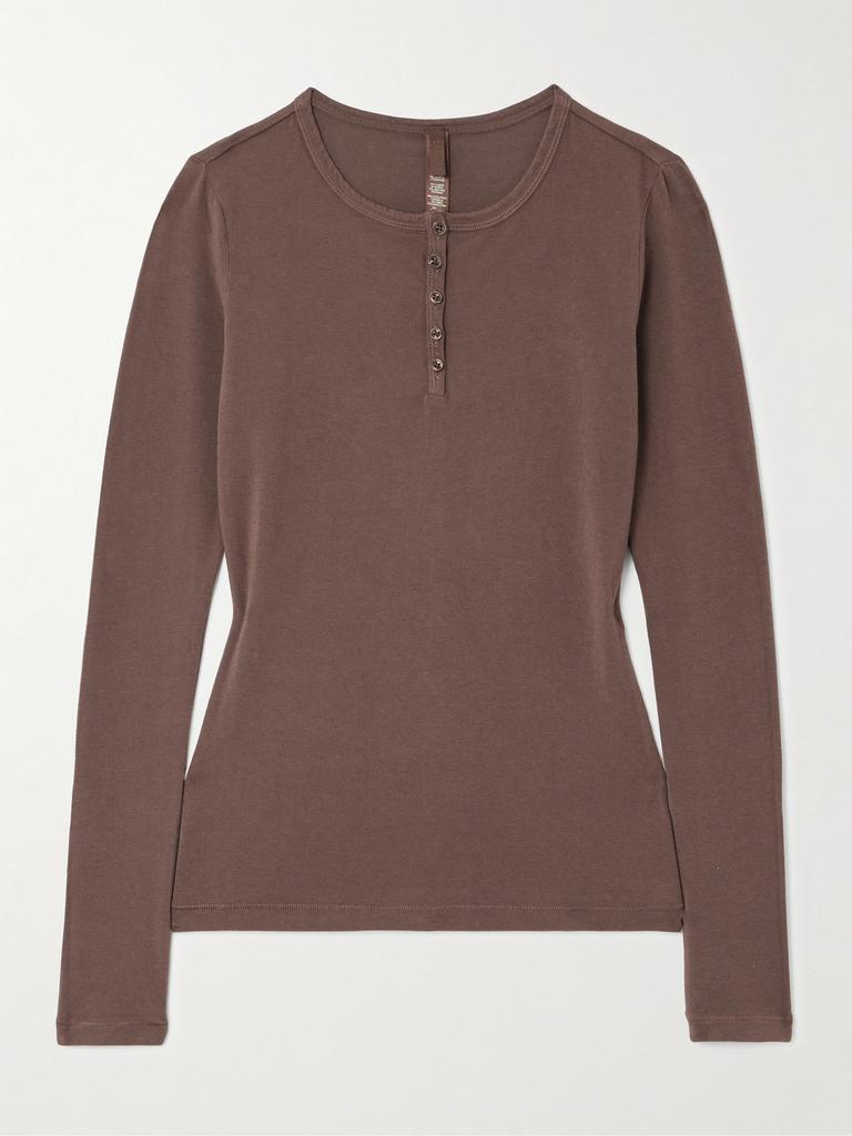 Skims New Vintage 长袖亨利衫 （颜色：cocoa）