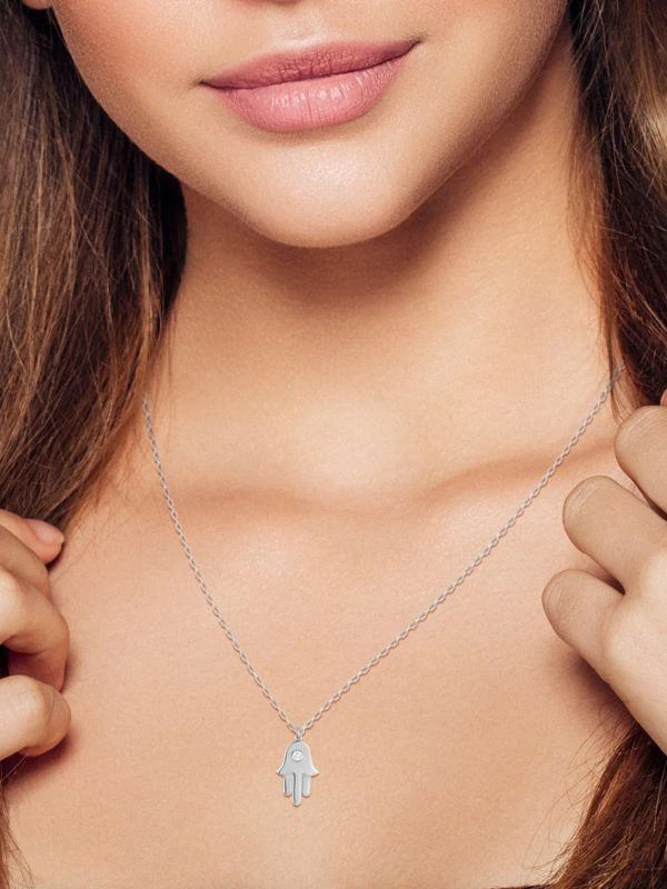 Saks Fifth Avenue 14K Gold & 0.03 TCW Diamond Hamsa Pendant Necklace 2