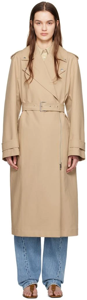 Totême Beige Notched Lapel Trench Coat 1