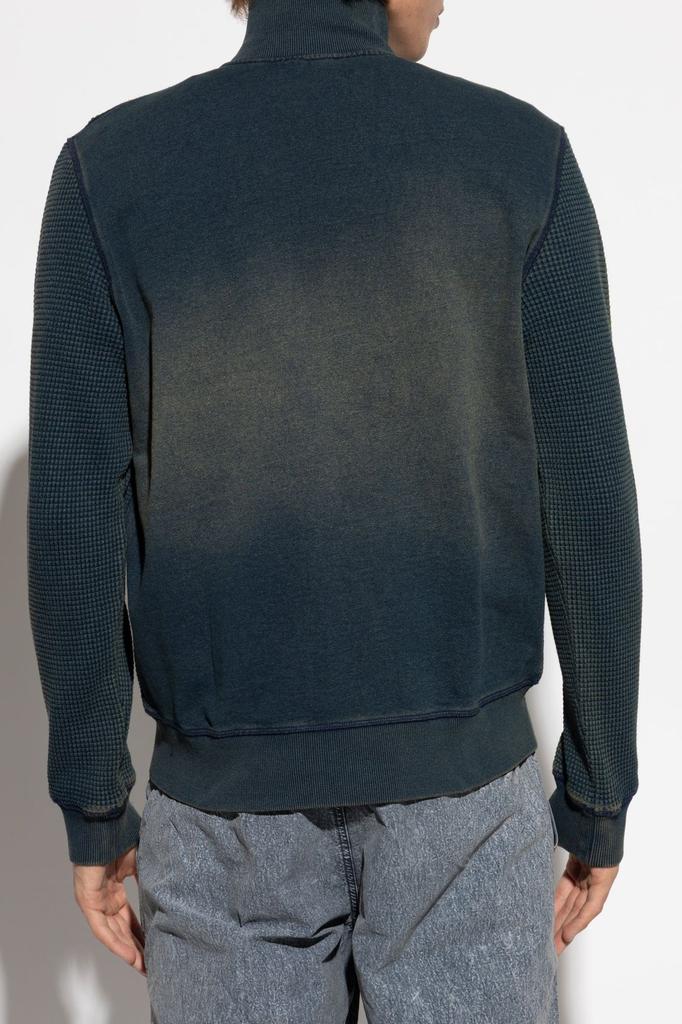 Shop Diesel S-Wafy-Zip Faded Effect Sweatshirt on Sale at