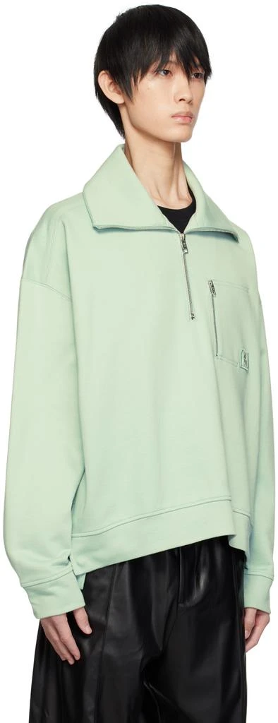 Wooyoungmi Green Quarter Zip Sweatshirt 2