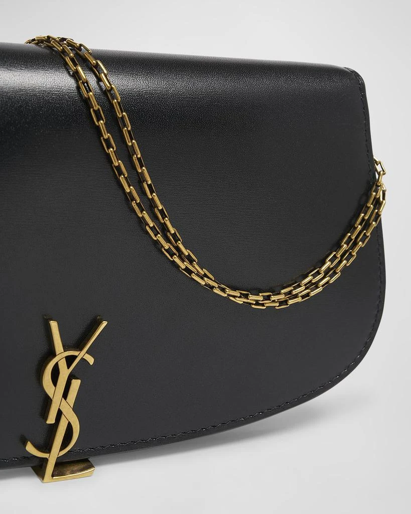 Yves Saint Laurent Voltaire YSL Monogram Wallet on Chain in Grained Leather 7