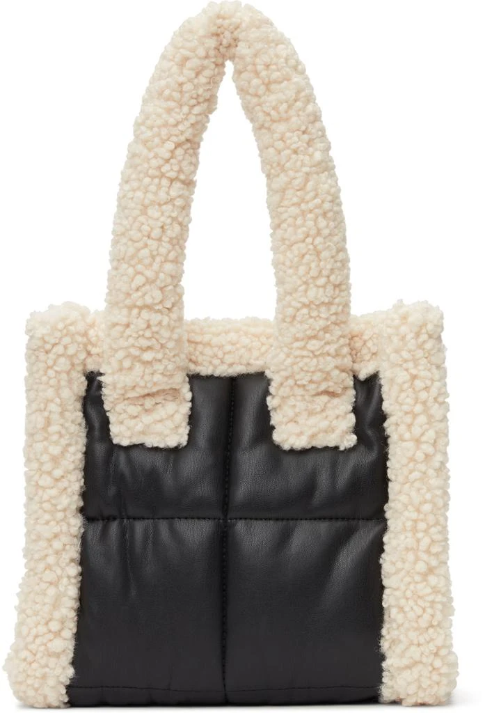 STAND STUDIO Black & Off-White Quilted Small Liz Tote 2