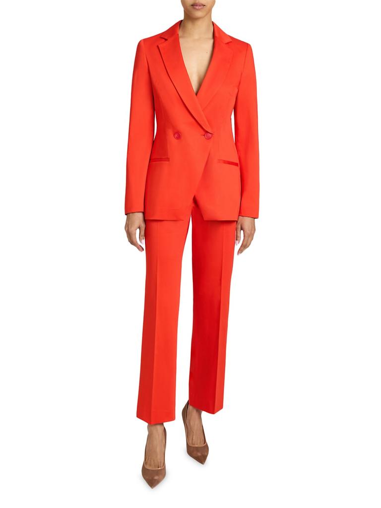 Santorelli Rowan Stretch-Cotton Double-Breasted Blazer