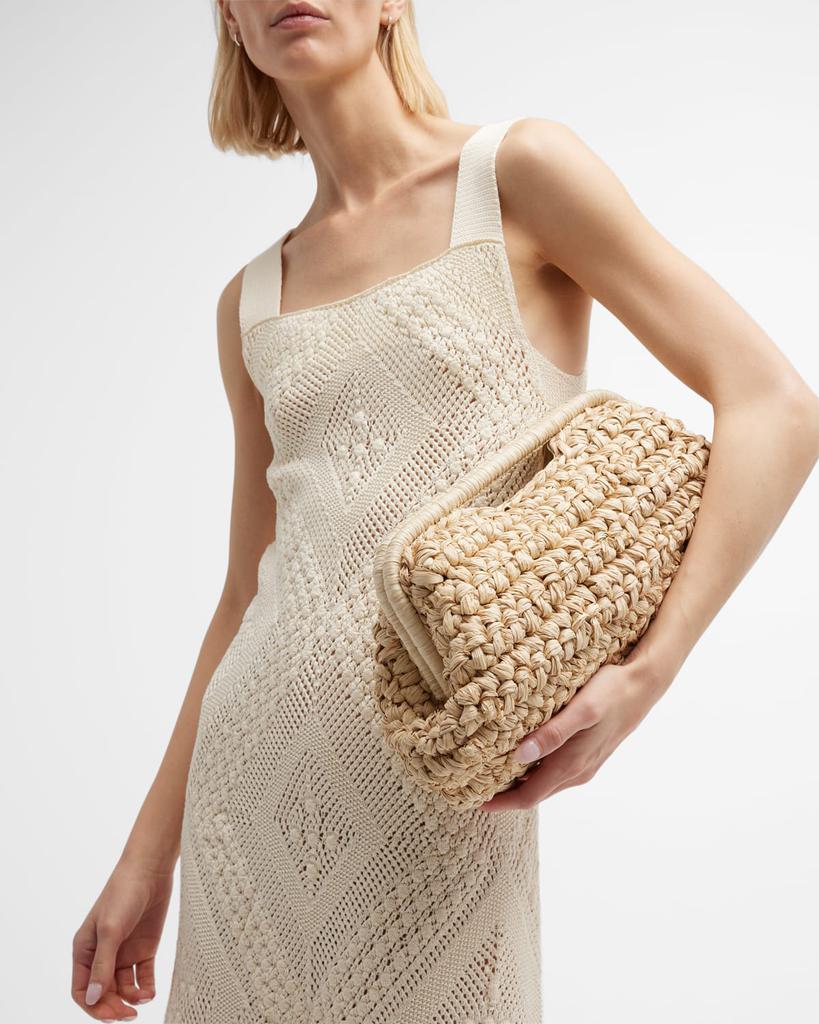 Cult Gaia Aurora Large Raffia Clutch Bag