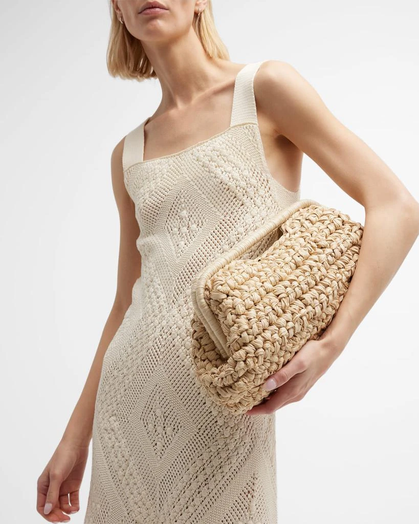 Cult Gaia Aurora Large Raffia Clutch Bag 3