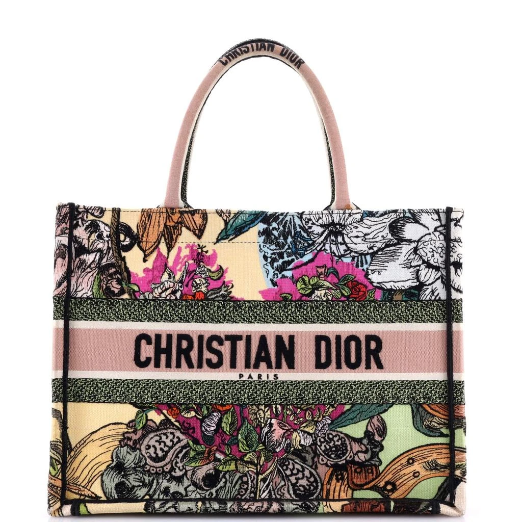Dior Book Tote Embroidered Raffia Medium 1
