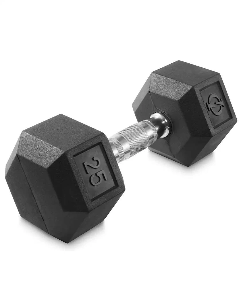 Philosophy Gym Rubber Coated Hex Dumbbell Hand Weight, 25 lbs