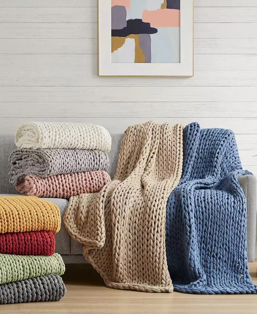 Madison Park Chunky-Knit Handmade Throw, 50" x 60" 1