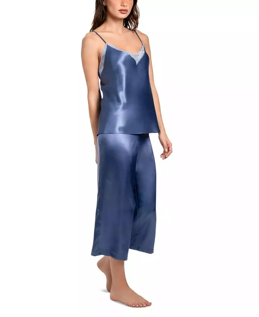 Linea Donatella Women's Flying Garden Cropped Satin Pajama Set 3