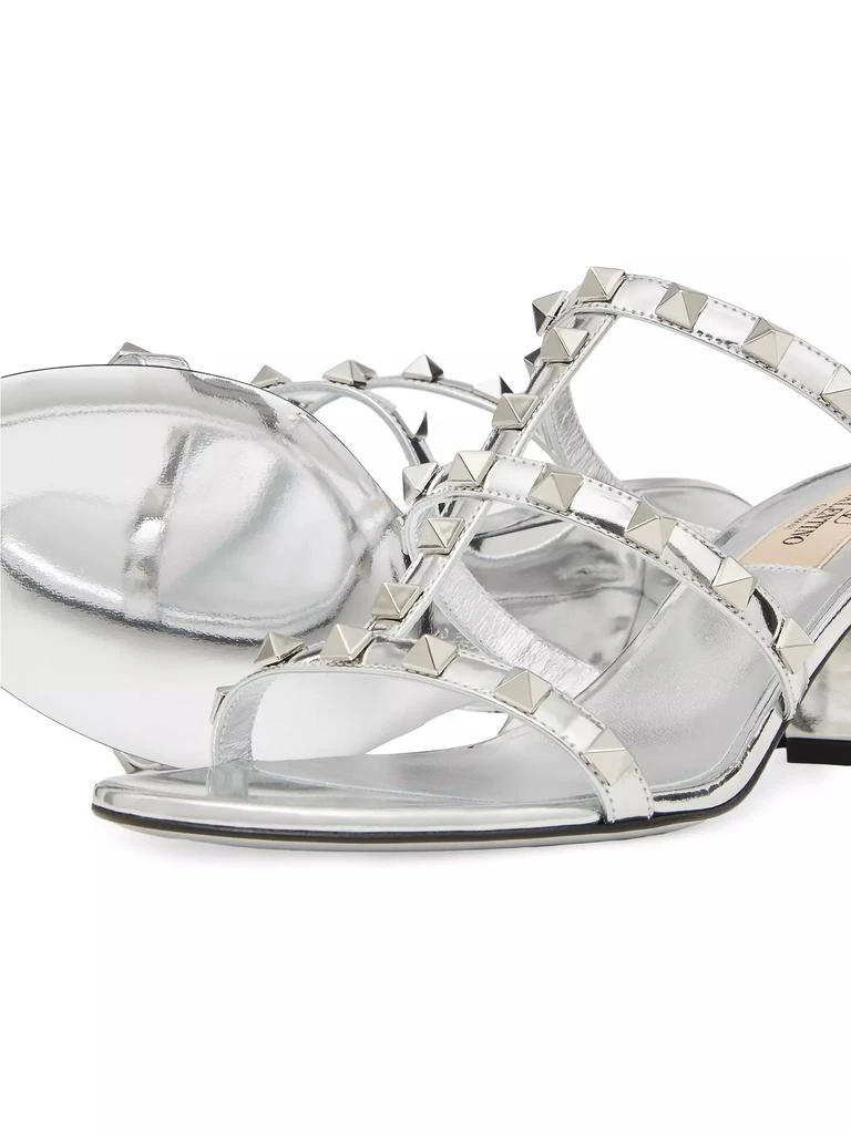 Valentino Rockstud Mirror-effect Slide Sandals 5