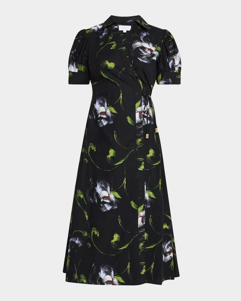 Tanya Taylor Shivon Printed Short-Sleeve Wrap Dress 1