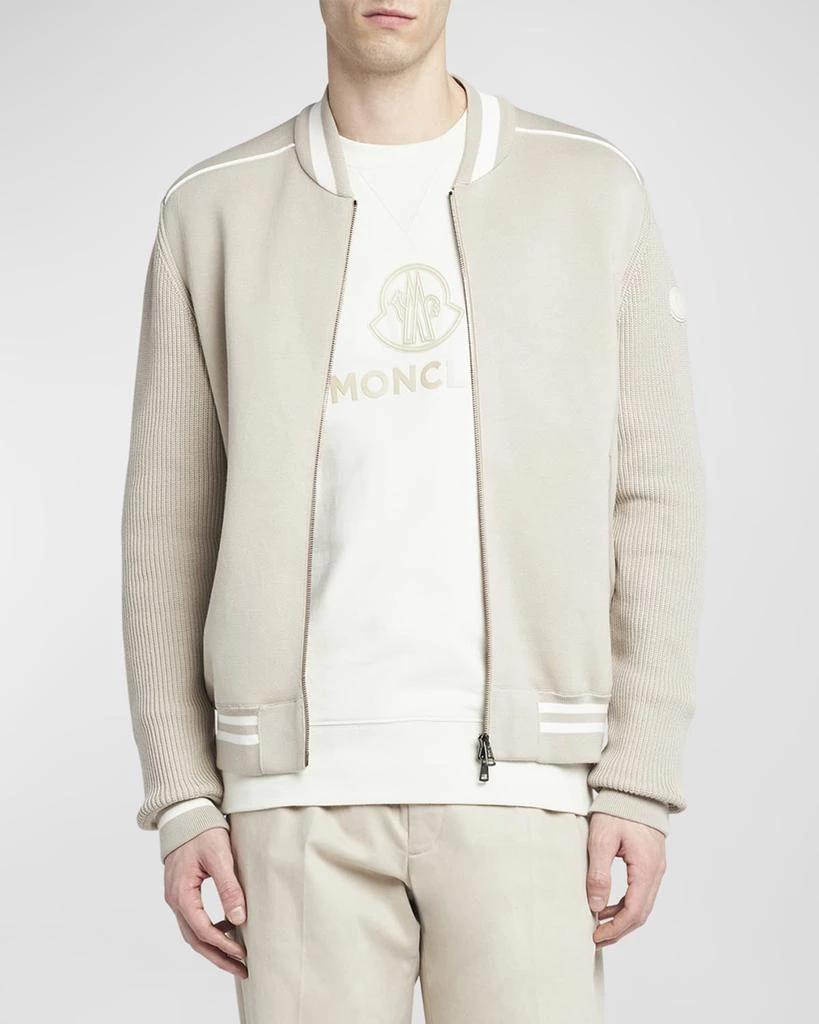 Moncler Men's Stripe Padded Bomber Cardigan 4