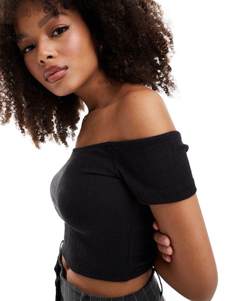 asos black off the shoulder top