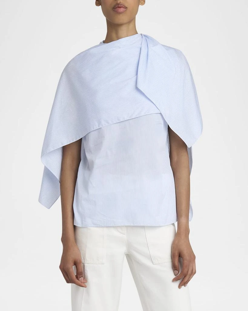 Salvatore Ferragamo Striped Poplin Handkerchief Blouse 4