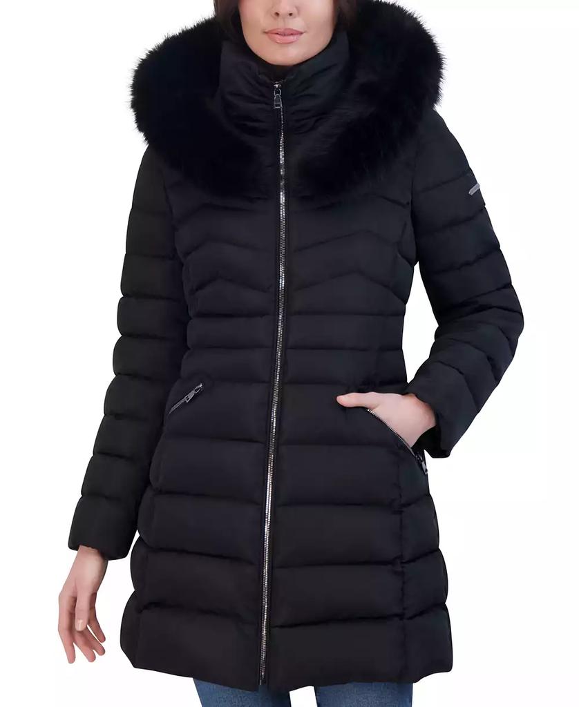 Laundry by Shelli Segal Women's Faux-Fur-Trim Hooded Puffer Coat