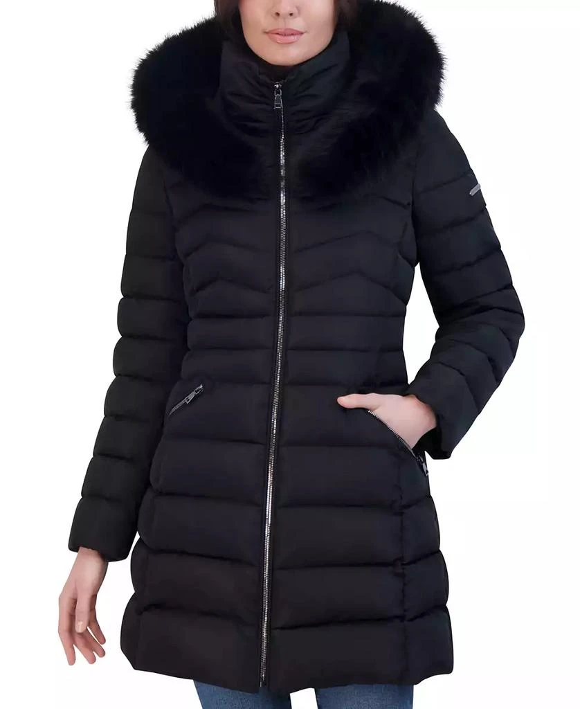 Laundry by Shelli Segal Women's Faux-Fur-Trim Hooded Puffer Coat 1