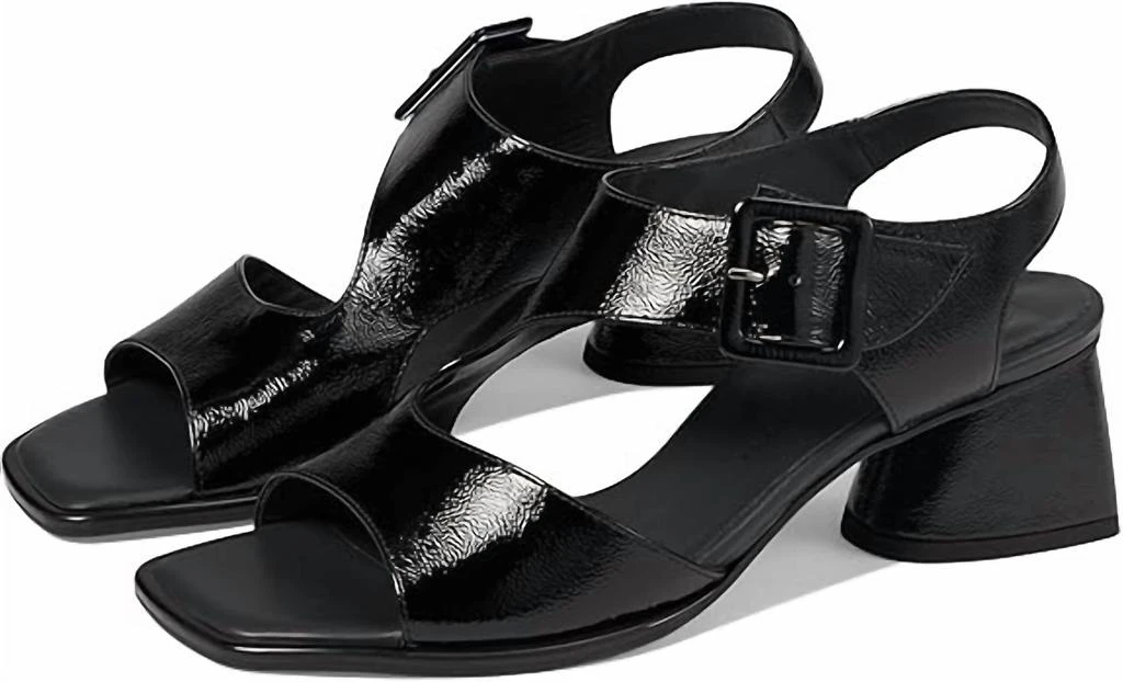 Paul Green Women's Tanya Sandal In Black Crinkle Patent 1
