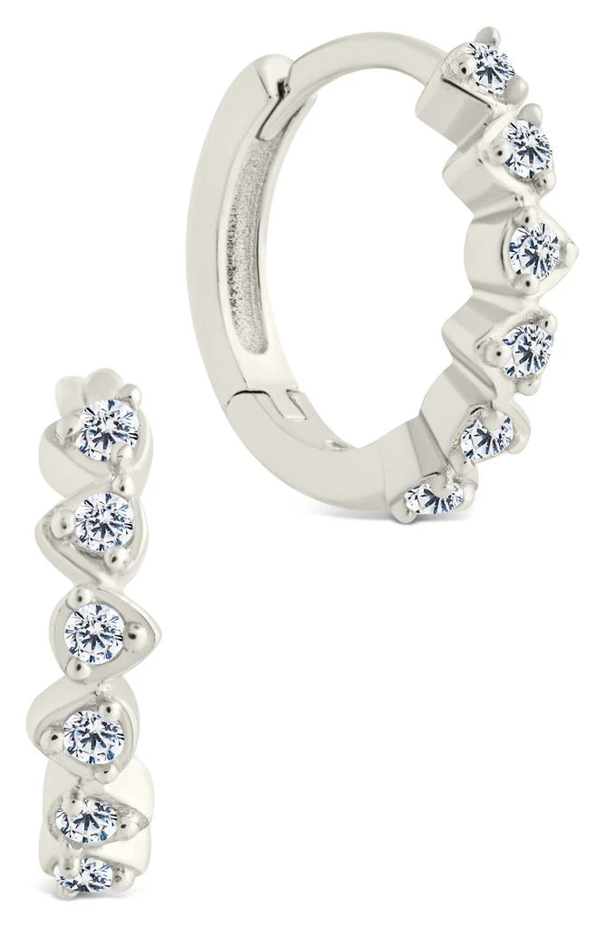 Sterling Forever Cassandra CZ Micro Hoop Earrings