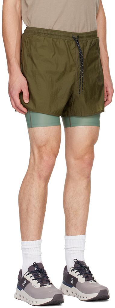 District Vision Khaki Ripstop Layered Trail Shorts