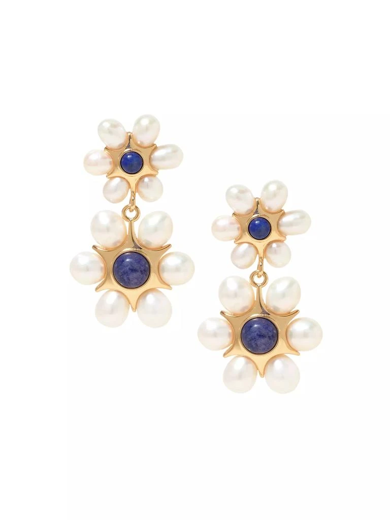 Mignonne Gavigan Safi 14K-Gold-Plated, Freshwater Pearl &amp; Lapis Lazuli Drop Earrings 1