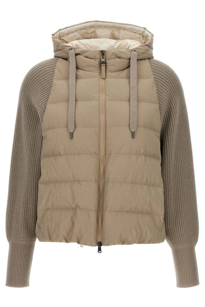 Brunello Cucinelli Brunello Cucinelli Zip-Up Hooded Puffer Jacket from Cettire