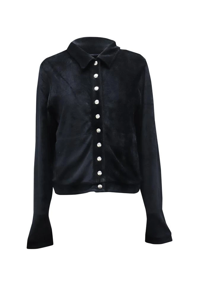 ALEXACHUNG Alexa Chung Buttoned Jacket in Black Viscose 2