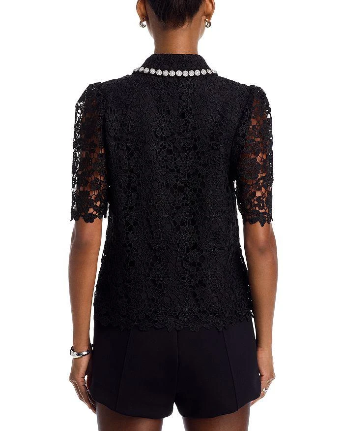 AQUA Embellished Collar Lace Top - Exclusive 3