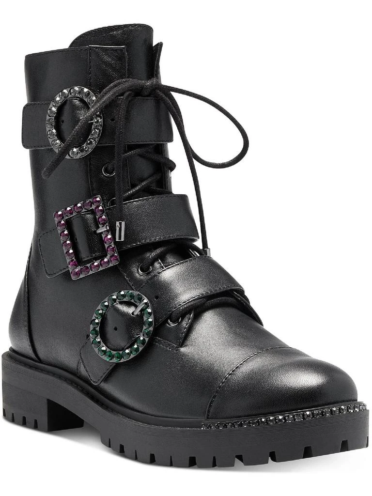 Jessica Simpson Kirlah  Womens Leather Buckle Combat Boots 1
