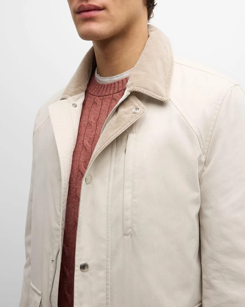 Brunello Cucinelli Men's Corduroy-Lined Cotton Car Coat 6