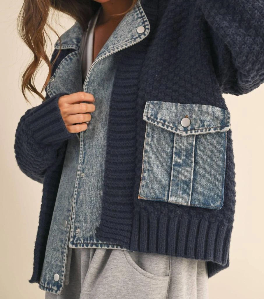 Klesis Klesis - Cora Denim Contrast Cable Knit Sweater 3