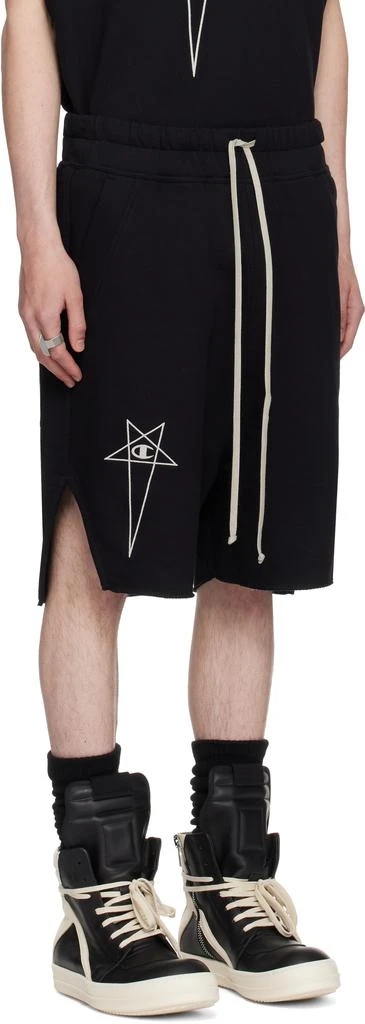 Rick Owens Black Champion Edition Beveled Pods Shorts 2