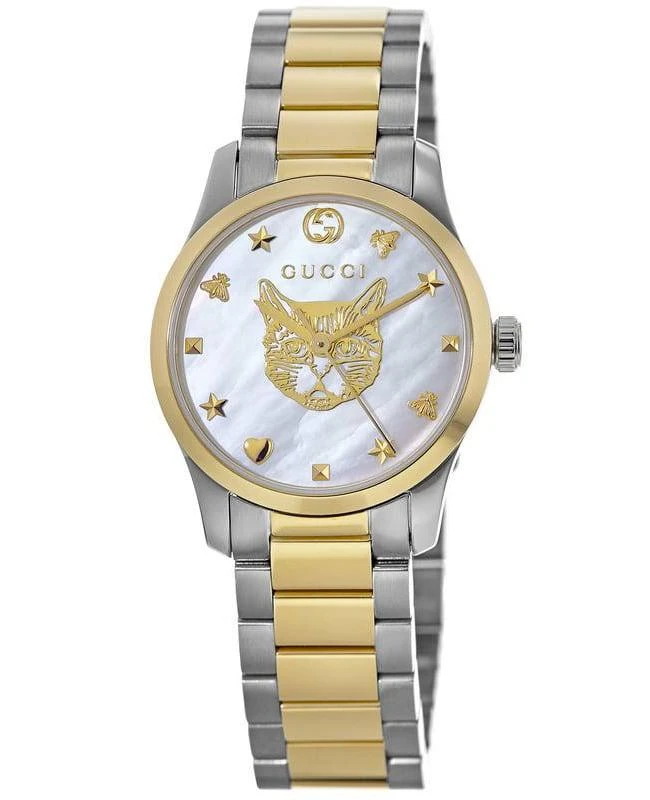 Gucci Gucci G-Timeless Mystic Cat Dial Two Tone Women's Watch YA1265012 1