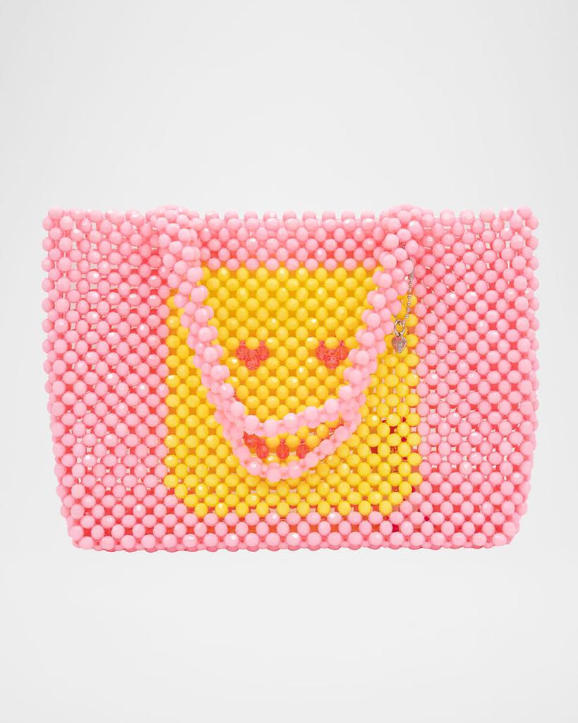 Bari Lynn Kid's Beaded Smiley Mini Tote Bag