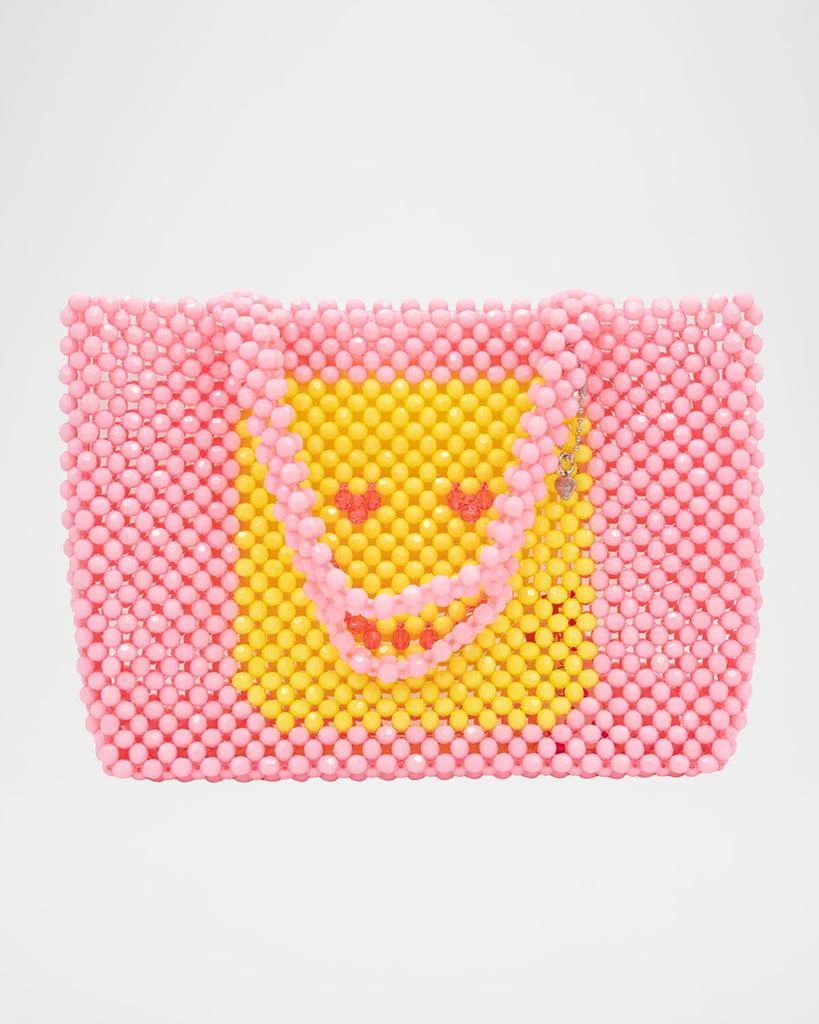 Bari Lynn Kid's Beaded Smiley Mini Tote Bag 2