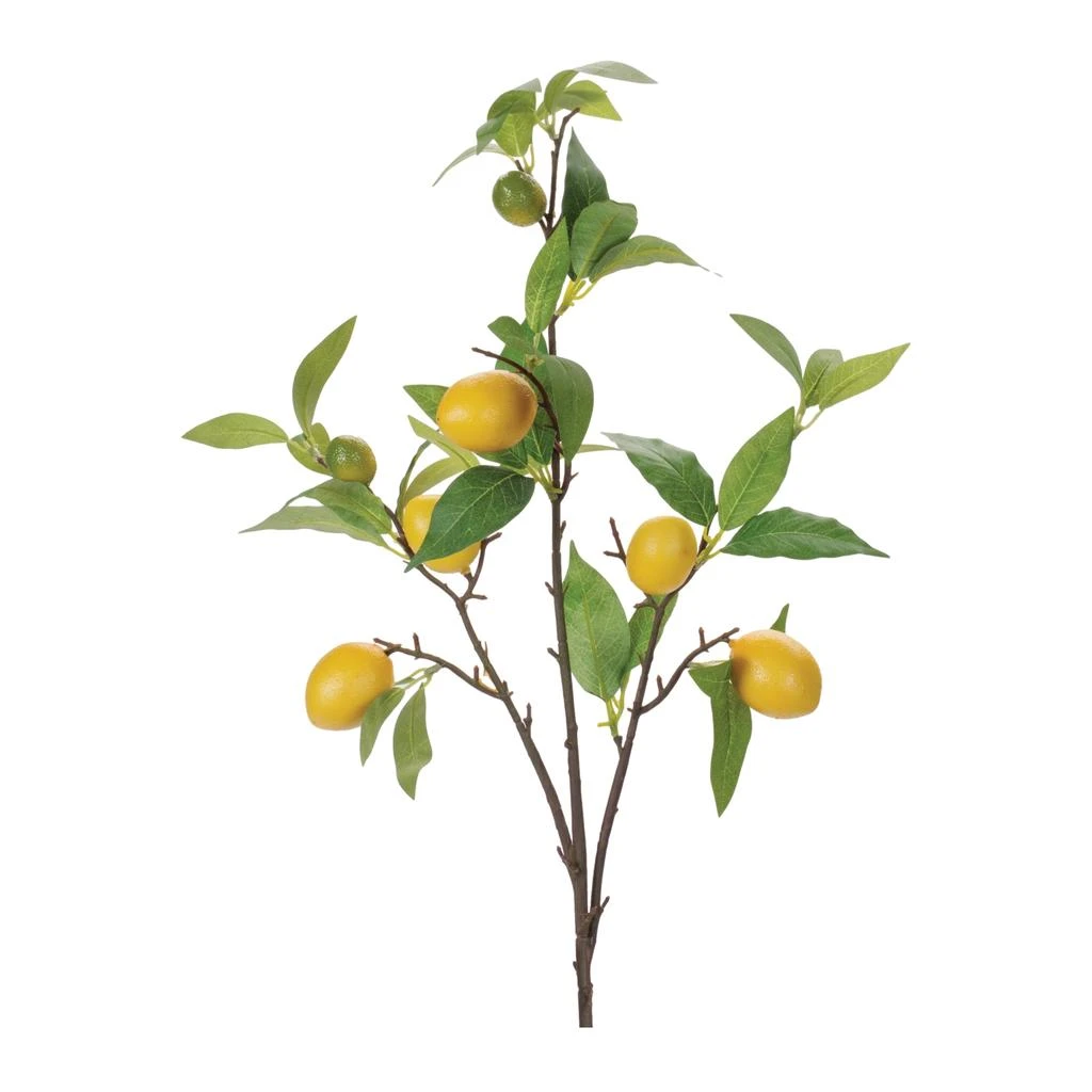 Hivvago Lemon Fruit Foliage Branch (Set of 6)