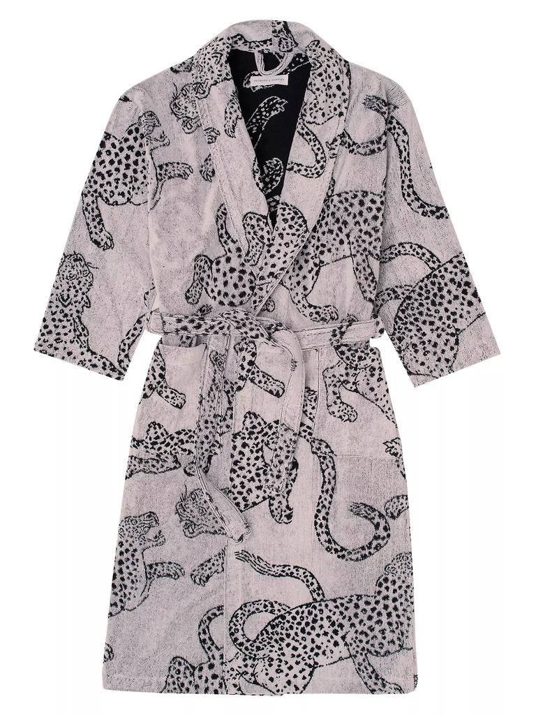 Desmond & Dempsey Cotton Jag Print Towel Robe