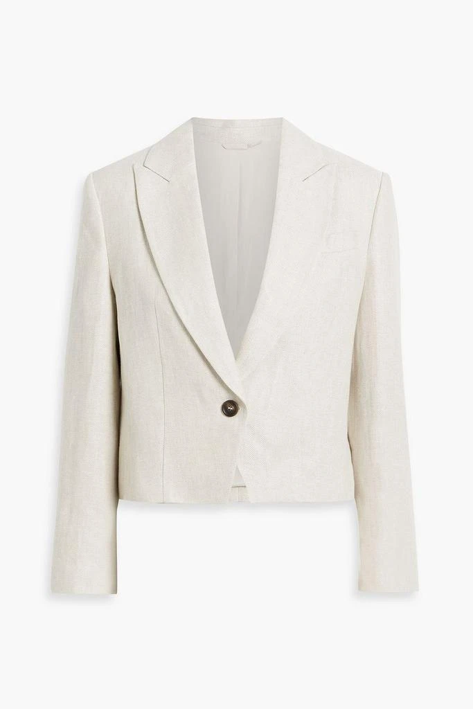 Brunello Cucinelli Cropped linen-jacquard blazer