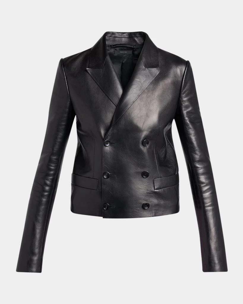 Tom Ford Nappa Leather Double-Breasted Blazer