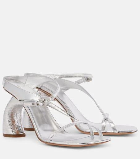 Dries Van Noten Metallic patent leather mules 1