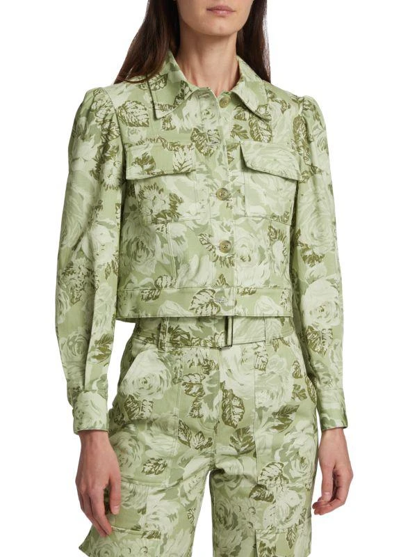 Derek Lam Chloe Floral Cropped Cargo Jacket 1