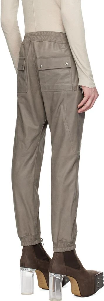 Rick Owens Gray Bauhaus Leather Cargo Pants 3