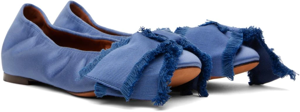 Lanvin Blue Satin Bow Ballerina Flats 4