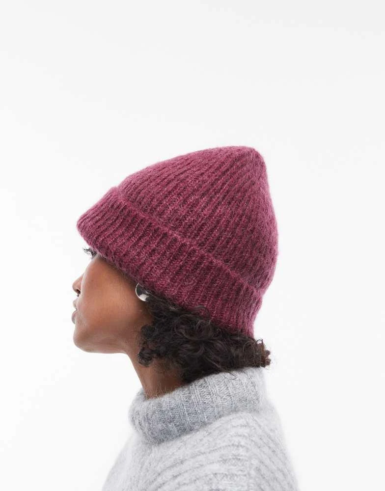 & Other Stories & Other Stories premium mohair and wool blend beanie in burgundy 4