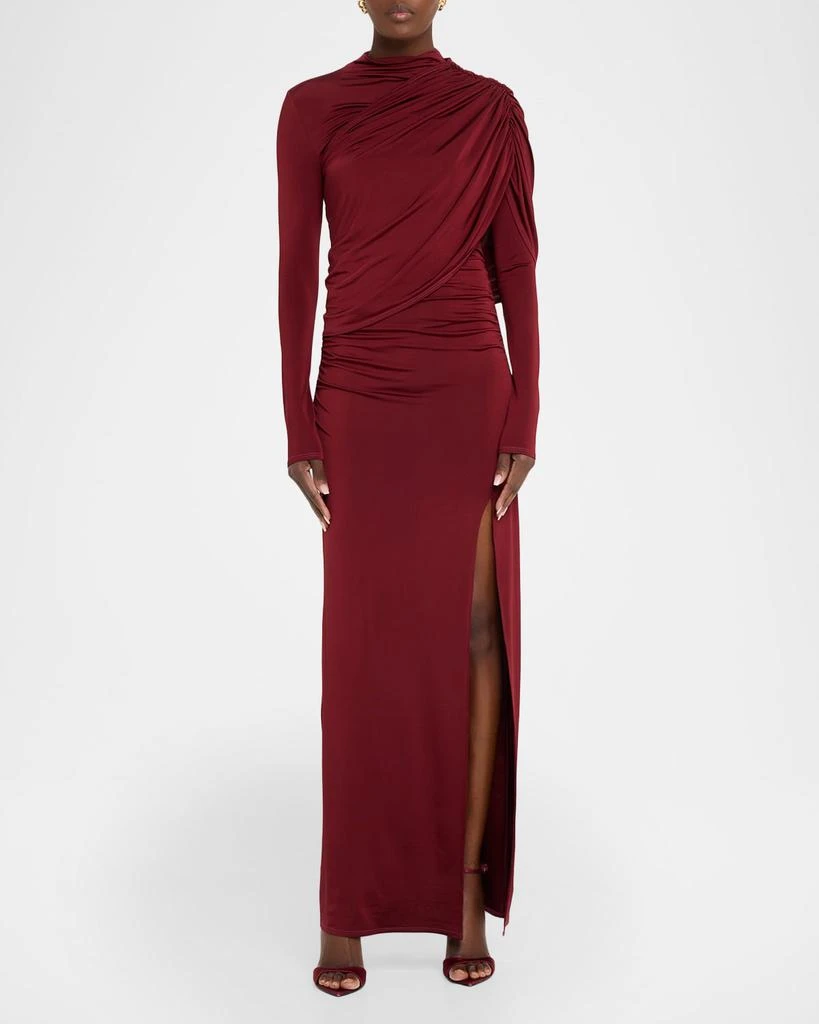 LAPOINTE Asymmetric Shawl Draped Jersey Gown 2